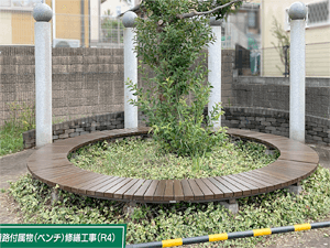 森林環境譲与税と千葉県産ヒノキ材を活用した公園ベンチ